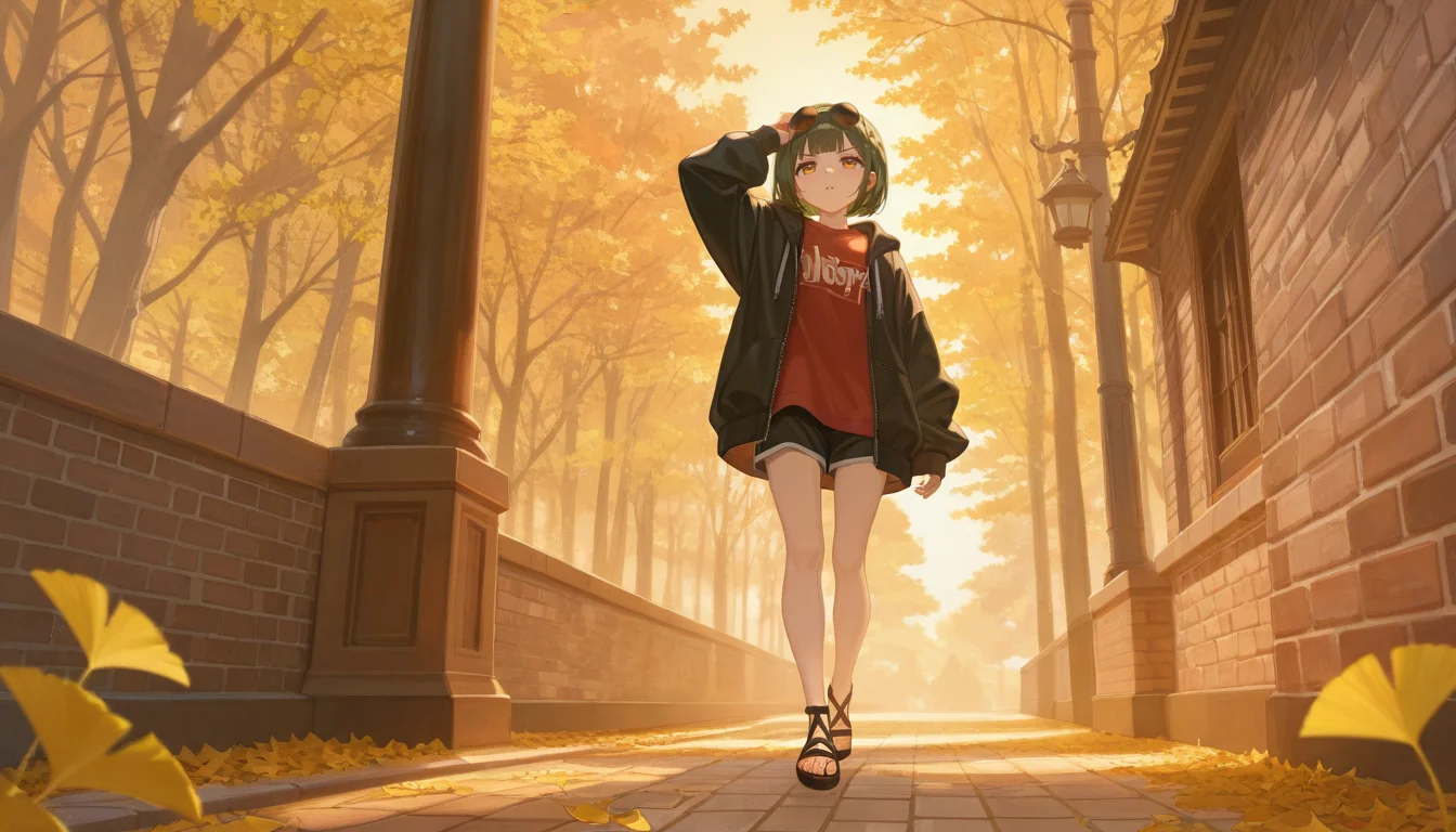 생성 결과 - 가을 거리 전신샷